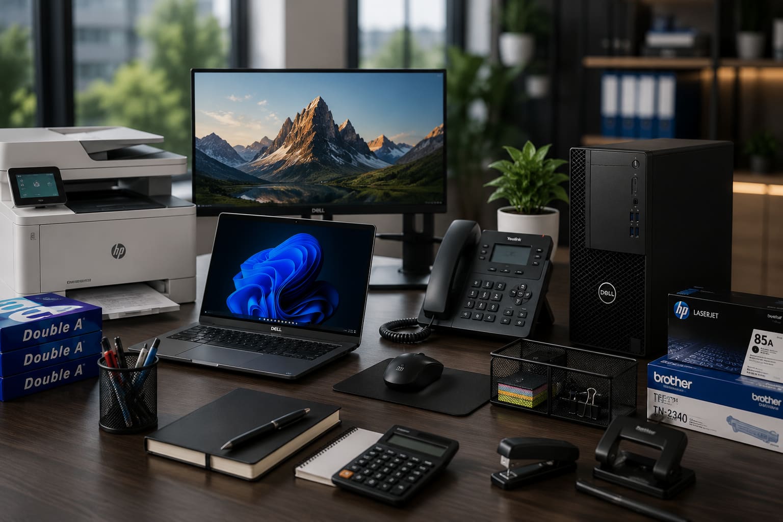 Branded corporate office supplies and merchandise